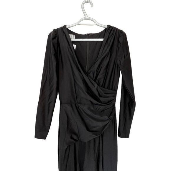NWT CYNTHIA & SAHAR | YASMEEN STYLE CS102 LUXE STRETCH BLACK SATIN Gown S - Picture 6 of 12